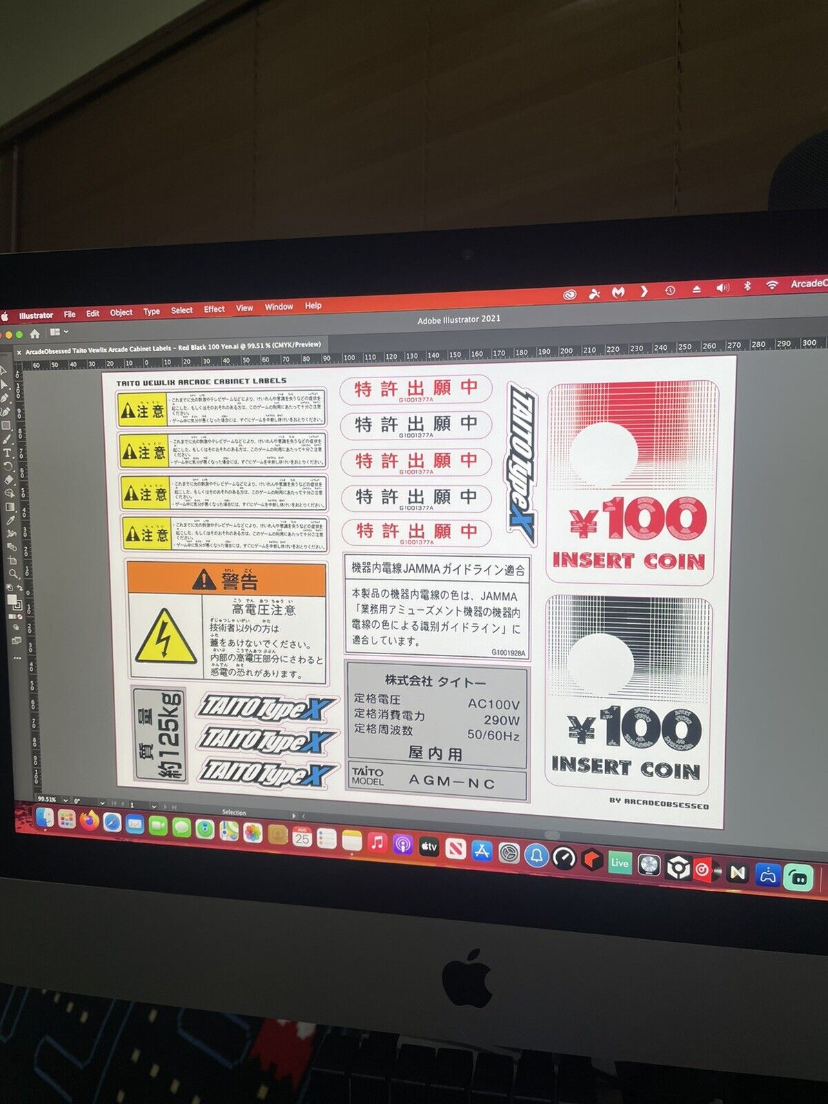 Taito Vewlix Inspired Arcade Cabinet Labels